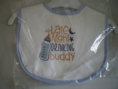 LOVELY HANDMADE LATE NIGHT DRINKING BUDDY BABY BIB-HANDMADE,LATE NIGHT DRINKING BUDDY,BABY,BABIES,BIB,CHEAP