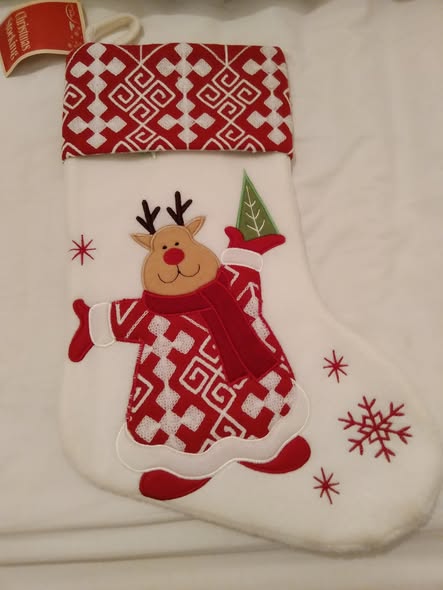 PERSONALISED REINDEER CHRISTMAS STOCKING-PERSONALISED,CHRISTMAS STOCKING,SANTA STOCKING,CHRISTMAS,CHEAP,REINDEER