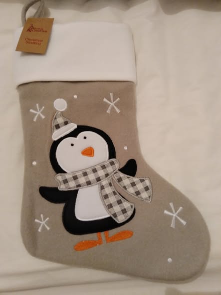 PERSONALISED PENGUIN CHRISTMAS STOCKING-PERSOSNALISED,CHRISTMAS STOCKING,SANTA STOCKING,SANTA SACK,CHEAP,PENGUIN,CHEAP