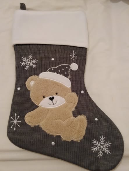 PERSONALISED TEDDY CHRISTMAS STOCKING-PERSONALISED,SANTA STOCKING,CHRISTMAS STOCKING,CHEAP,TEDDY,SANTA SACK,