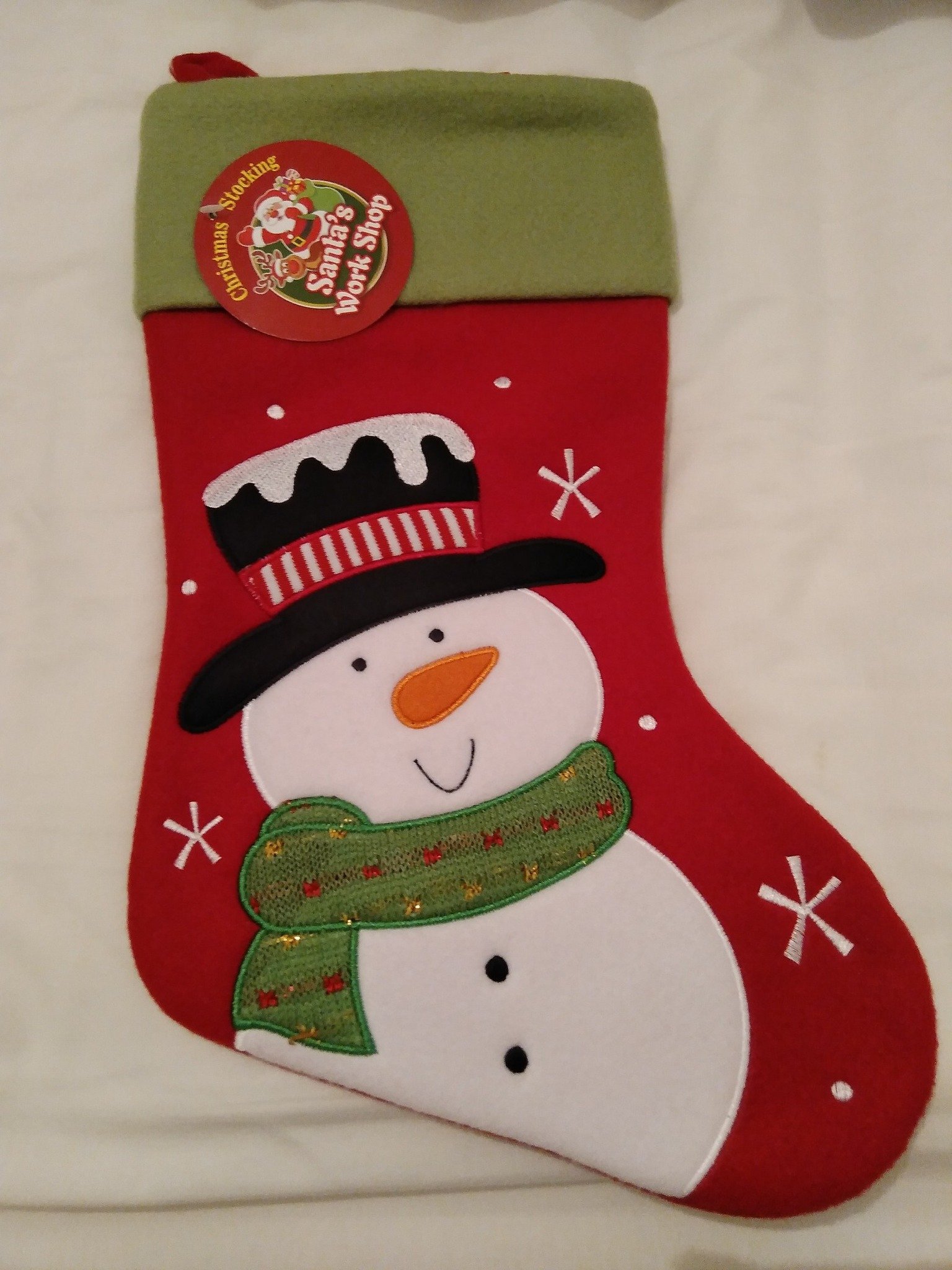 PERSONALISED SNOWMAN CHRISTMAS STOCKING-PERSONALISED,CHRISTMAS STOCKING,SANTA STOCKING,SNOWMAN,NAME STOCKING,CHEAP