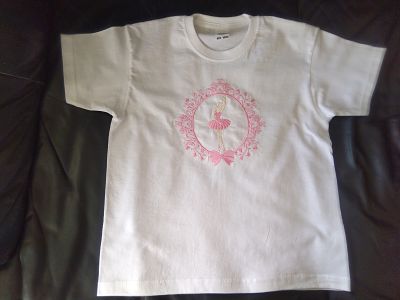 GIRLS MACHINE EMBROIDERED BALLET DANCER T-SHIRT 5/6 YEARS-MACHINEMEBROIDERED GIRLS T-SHIRT 56YEARS CHEAP GIRLSFASHION