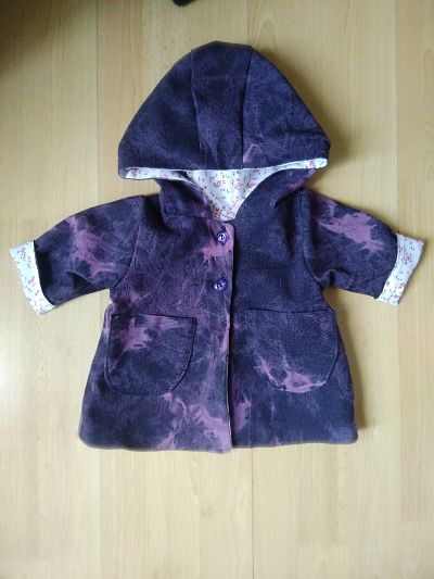 LOVELY GIRLS HANDMADE HOODED COAT AGE 0-3 MONTHS-HANDMADE HOODED COAT GIRLS BABIES CHEAP GIRLSFASHION DENIMCOAT