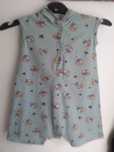 LOVELY HANDMADE BABY GIRLS HOODED ROMPER IN GREEN WITH BALLET DANCERS AGE 9/12 MONTHS-HANDMADE GIRLS HOODED,ROMPER,GREEN,BALLET DANCERS,CHEAP,AGE 912 MONTHS