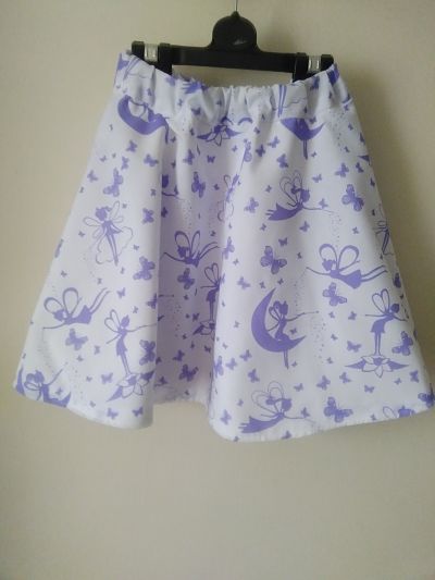 LOVELY GIRLS HANDMADE SKIRT WITH LILAC FAIRIES AGE 2/3 YEARS-HANDMADE GIRLS LILAC FAIRY SKIRT CHEAP GIRLSFASHION 23YEARS SUMMER
