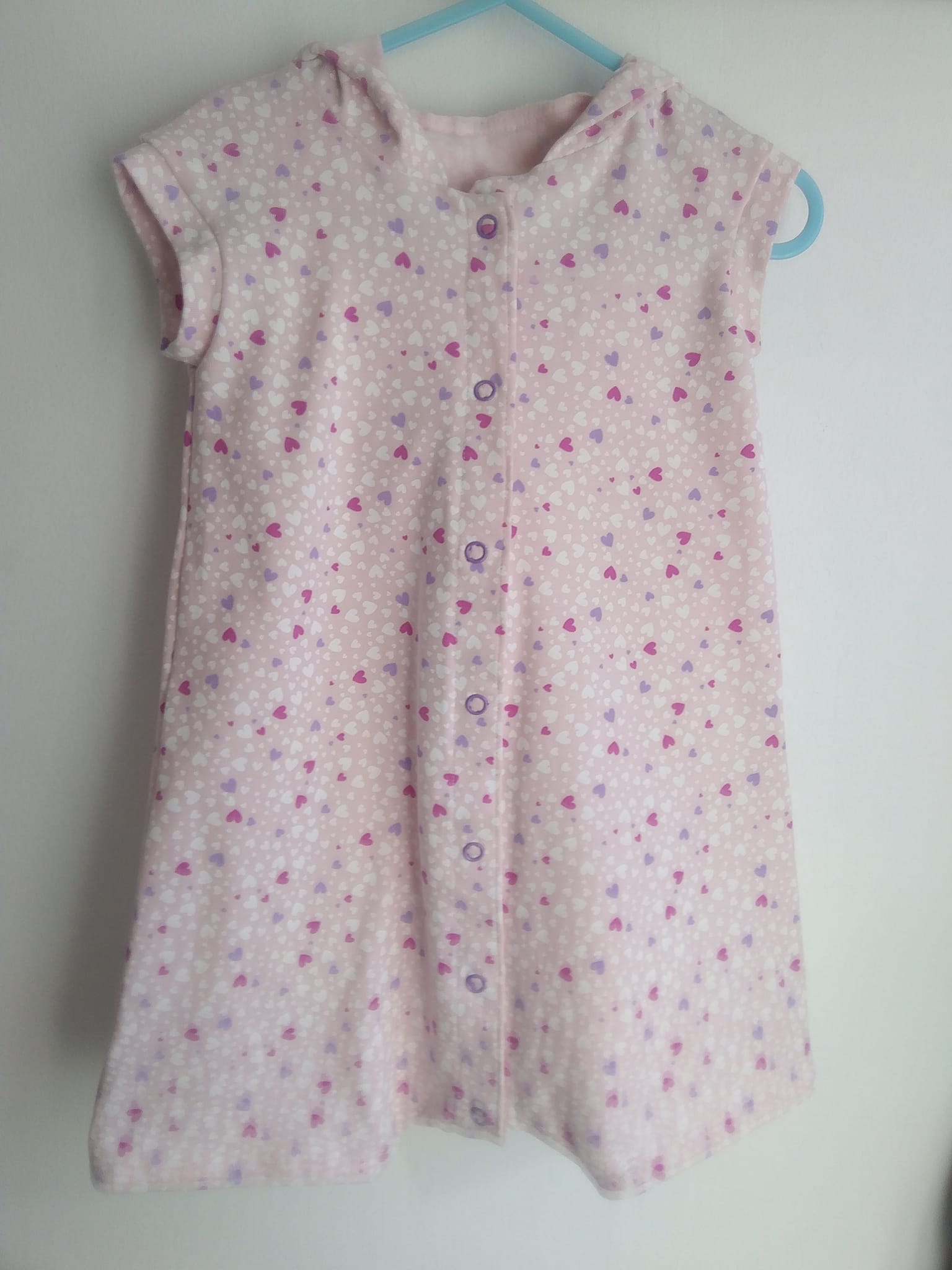 HANDMADE GIRLS PINK HEART HOODED SHORT ROMPER AGE 3/6 MONTHS-HANDMADE,GIRLS,PINK HEART,ROMPER,SHORT,HOODED,36 MONTHS