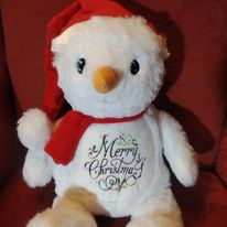 MACHINE EMBROIDERED SNOWMAN-MACHINE,EMBROIDERED,SNOWMAN