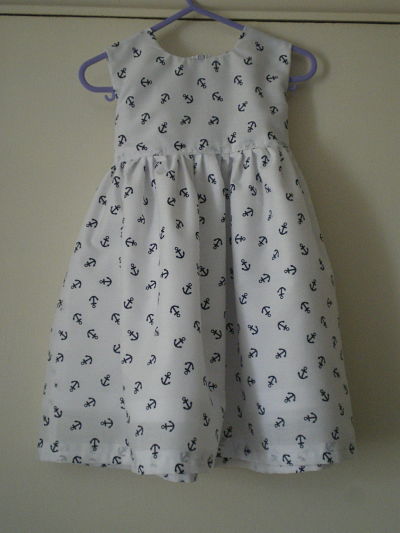 LOVELY GIRLS HANDMADE ANCHOR DRESS AGE 9/12 MONTHS-HANDMADE GIRLS ANCHOR DRESS CHEAP AGE912MONTHS BABIES DRESS BABIESFASHION GIRLSFASHION