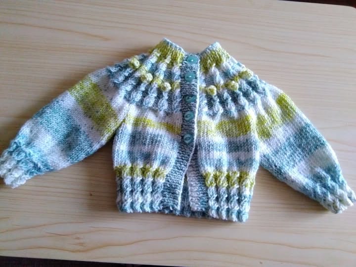 LOVELY BABIES UNISEX BOBBLE CARDIGAN AGE 0-3 MONTHS-UNISEXGIRLSBOYSHANDKNITTEDBOBBLECARDIGANCHEAP0-3MONTHS
