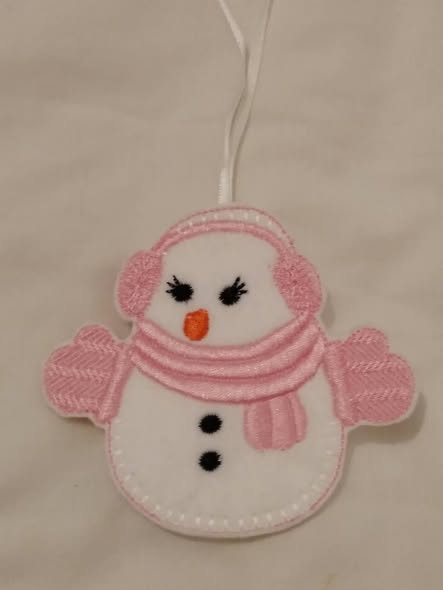 LOVELY HANDMADE PINK SNOW LADY CHRISTMAS TREE ORNAMENT-LAQDY,SNOWMAN,CHEAP,CHRISTMAS TREE,ORNAMENT.PINK
