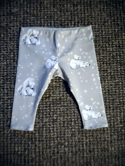 GIRLS HANDMADE POLAR BEAR LEGGINGS 0-3 MONTHS-HANDMADE POLARBEAR LEGGINGS CHEAP BABIESFASHION GIRLSFASHION