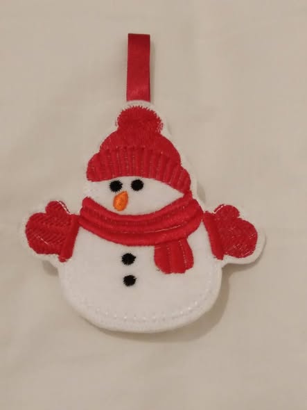 LOVELY SNOWMAN FELT CHRISTMAS TREE ORNAMENT(RED)-HANDMADE,CHRISTMAS TREE,ORNAMENT,SNOWMAN,CHEAP