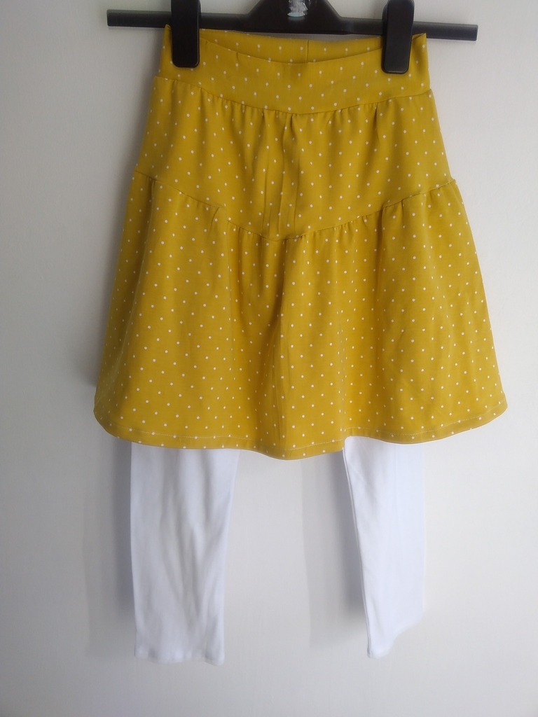 LOVELY HANDMADE GIRLS SKIRT MUSTARD/WHITE AGE 5/6 YEARS-HANDMADE GIRLS SKORT, SKIRT CHEAP MUSTARD AND WHITE AGE 56 YEARS