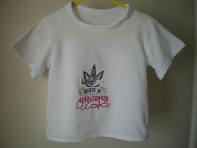 LOVELY GIRLS HANDMADE I BELIEVE IN UNICORNS T-SHIRT 6/9 MONTHS-HANDMADE GIRLS UNICORN T-SHIRT CHEAP BABIESFASHION GIRLSFASHION