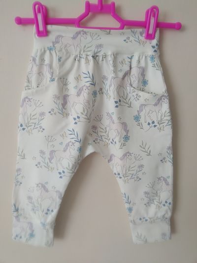 LOVELY GIRLS HANDMADE UNICORN HAREM TROUSERS AGE 12/18 MONTHS-HANDMADE GIRLS HAREM LEGGINGS CHEAP GIRLSFASHION BABIESFASHION AGE1218MONTHS
