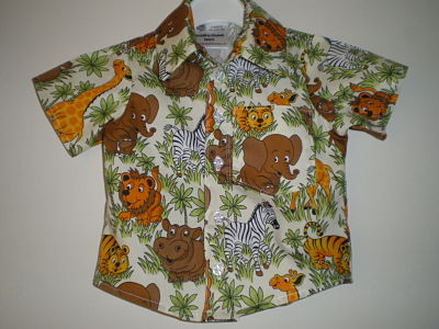LOVELY BOYS HANDMADE ANIMAL SHIRT 3-6 MONTHS-HANDMADE,BOYS,ANIMAL,SHIRT,JUNGLE ANIMALS,CHEAP,AGE 3-6 MONTHS