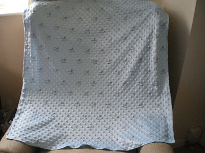 LOVELY BOYS BLUE HANDMADE FLEECE BABY BLANKET-HANDMADE,FLEECE,BABY,BOYS,BOY,BLUE,BLANKET,CHEAP