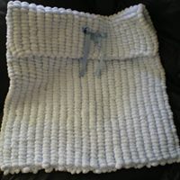 HANDMADE BEAUTIFUL BOYS PLAIN BLUE PRAM POMPOM BLANKET-HANDMADE,BABY,BOYS,PRAM,BLANKET,POMPOM BLANKET,CHEAP,PALE BLUE