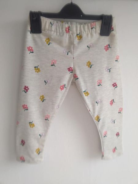 LOVELY HANDMADE LITTLE FLOWER JERSEY LEGGINGS 9/12 MONTHS-HANDMADE,JERSEY,LEGGINGS,GIRLS,BABIES,BABY,CLOTHES,CLOTHING,CHEAP,AGE 912 MONTHS